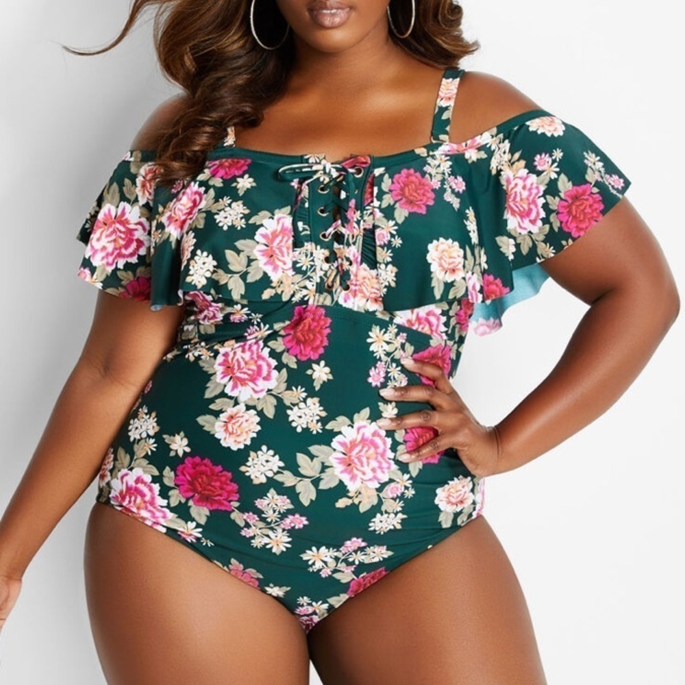 RAISINS Curve Plus Cubana One Piece Swimsuit
